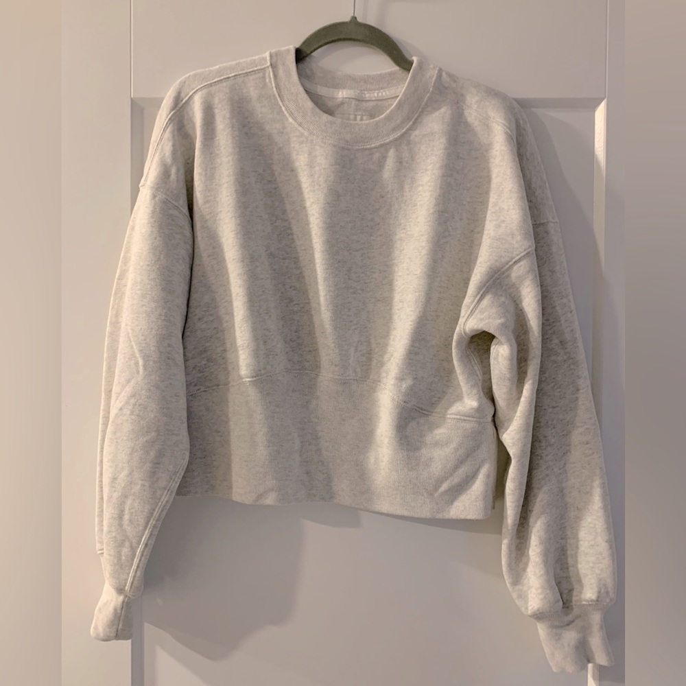 Abercrombie & Fitch Heather Gray Cropped Sweatshirt - Size L